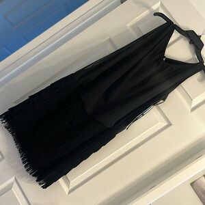 Women’s ruffle bottom black dress